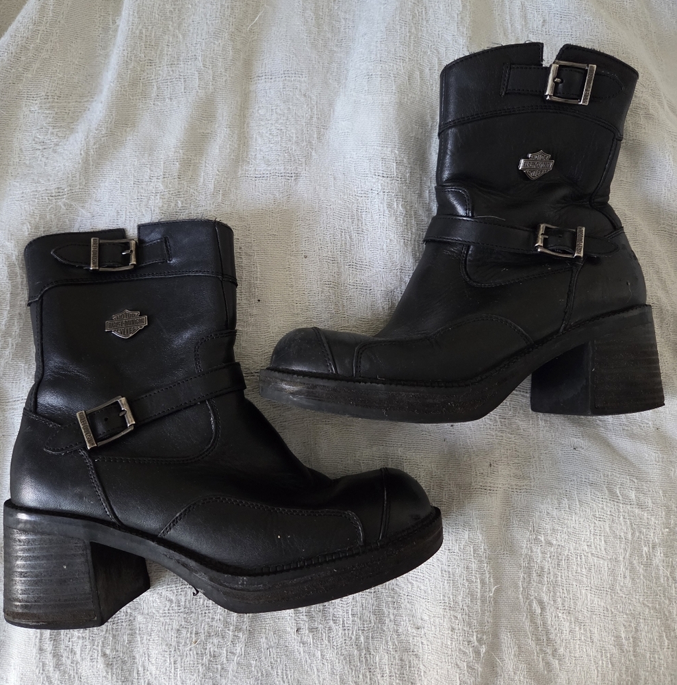 Vintage Chunky Harley Boots